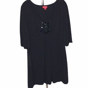 ELLE Black V-Neck Stretchy Dress